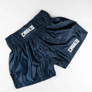 Short de Muay-Thaï Caged Shadow - Bleu marine/blanc