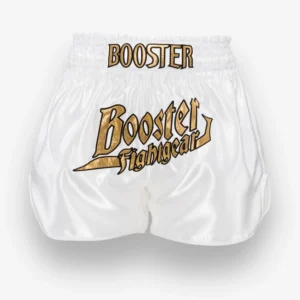 Short de Muay-Thaï Booster Thunder - Blanc/Doré