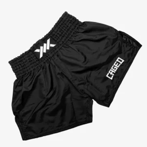 Short de Muay-Thaï Caged Classic - Noir/Blanc