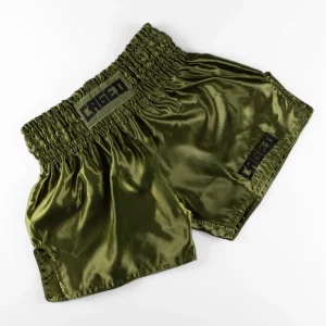 Short de Muay-Thaï Caged Shadow - Vert kaki/Noir